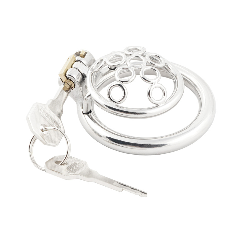 Male Chastity Cage Super Short Stainless Steel Cock Cage Easy to Wear Men's Penis Lock (only cages do not include rings and locks)