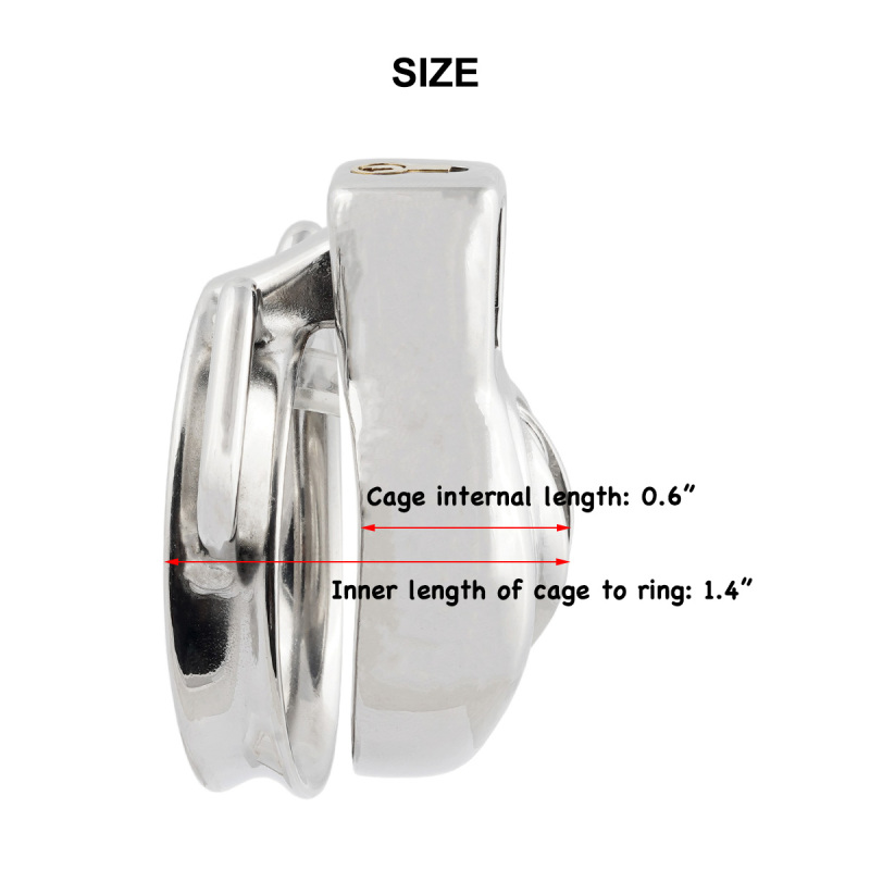 Male Short Sissy Chastity Device Base Ring Attachable Belt Stainless Steel Men's Virginity Lock (only cages do not include rings and locks)