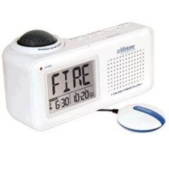 LIFETONE HLAC151 BEDSIDE FIRE ALARM &amp; CLOCK WITH BED SHAKER