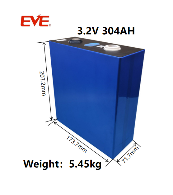 EVE 3.2V 304Ah lifepo4 prismatic battery cell 300ah rechargeable lithium ion battery for energy storage system