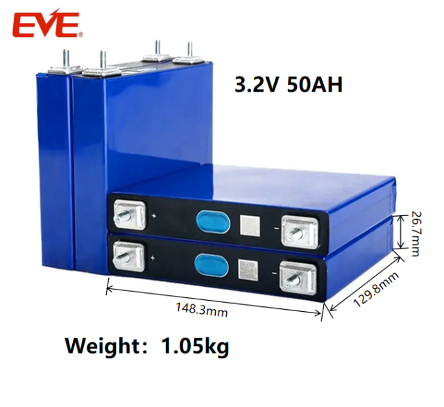 Hot selling EVE 3.2V 50Ah lifepo4 cells prismatic lithium ion battery for solar energy storage system