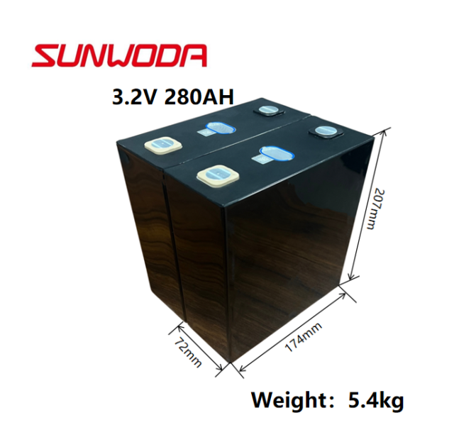 Sunwoda 3.2V 280Ah lifepo4 cell brand new prismatic Lfp 3.2v battery  280ah rechargeable battery for solar energy storage system