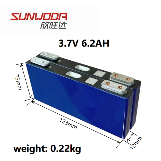 High Quality Sunwoda High Discharge Rate Battery 3.7V 6.2Ah Prismatic NMC Lithium Batteries For Car Starting Power
