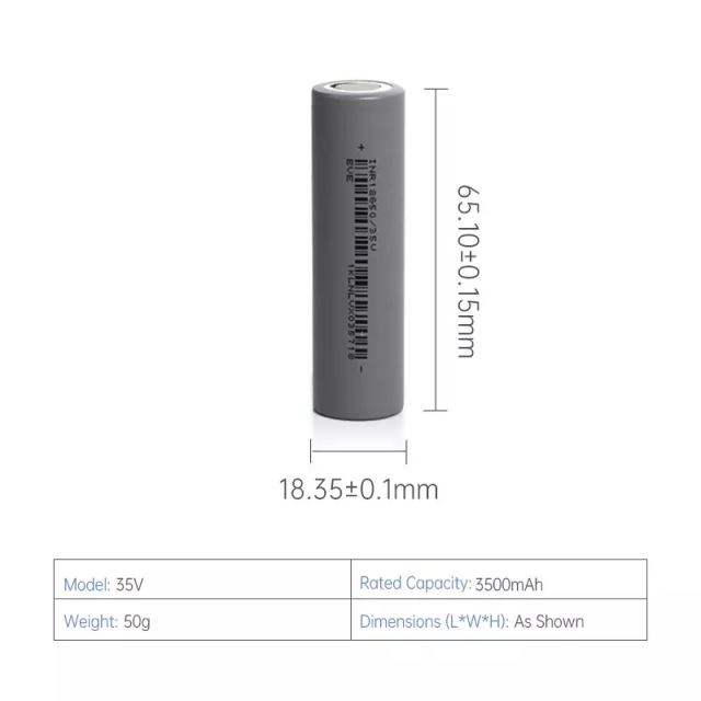 EVE INR18650 35V 3500mAh 3.7V Lithium Ion Battery 3500mAh 18650 Battery 18650 3500mAh Li ion Batteries For Vehicle