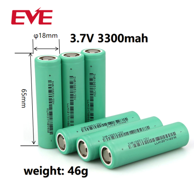 EVE 33V 18650 3200mAh 3.6V Rechargeable 3.7V lithium Battery cell ideal for battery packs