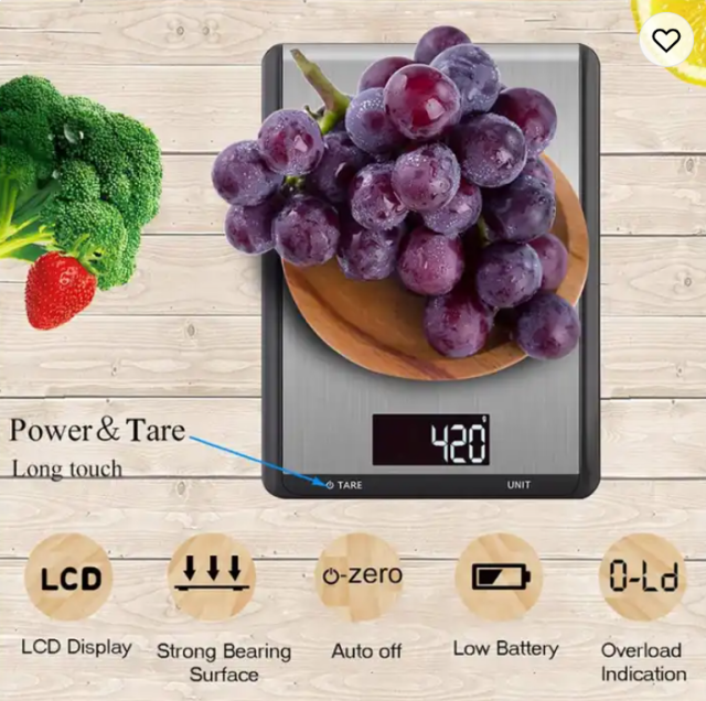 Kitchen Scale best sensors 10kg 1g LCD Electronic Backlight Food Diet Weighing Scale Digital Measuring Gram Accurate