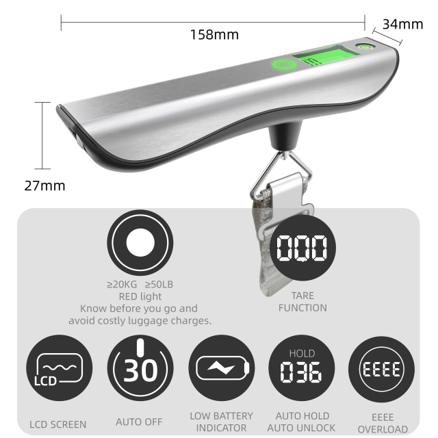 50Kg/50g luggage scale portable scale fishing scale luggage scale portable mini express scale
