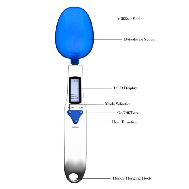 New three-spoon electronic scale 0.1g spoon scale kitchen scale electronic measuring spoon scale 500g supports ingredient weighing