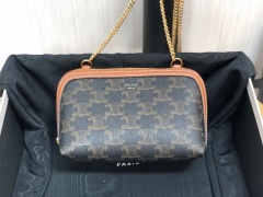 CELINE Logo printed chain handbag