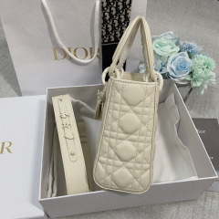 Small Size Lady Dior My ABCDior Frosted cowhide Handbag 20CM