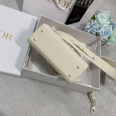 Small Size Lady Dior My ABCDior Frosted cowhide Handbag 20CM