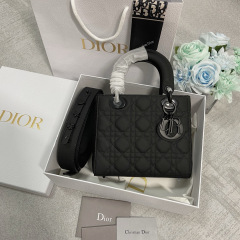 Small Size Lady Dior My ABCDior Frosted cowhide Handbag 20CM