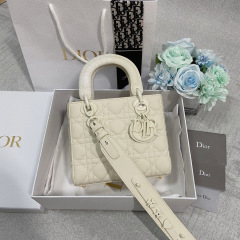 Small Size Lady Dior My ABCDior Frosted cowhide Handbag 20CM