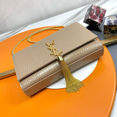 YSL KATE MEDIUM TASSEL IN CROCODILE-EMBOSSED LEATHER