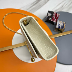 YSL KATE MEDIUM TASSEL IN CROCODILE-EMBOSSED LEATHER