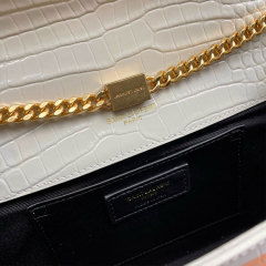 YSL KATE MEDIUM TASSEL IN CROCODILE-EMBOSSED LEATHER
