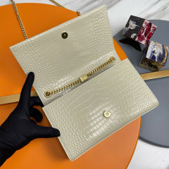 YSL KATE MEDIUM TASSEL IN CROCODILE-EMBOSSED LEATHER