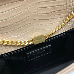 YSL KATE MEDIUM TASSEL IN CROCODILE-EMBOSSED LEATHER