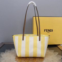 FENDI Striped Roll Tote Bag
