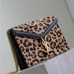 YSL Cassandra Medium leopard print Chain Bag