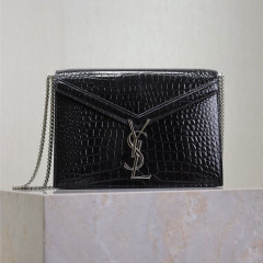 YSL Cassandra Medium Alligator Pattern Chain Bag