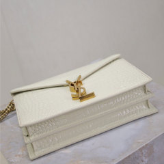 YSL Cassandra Medium Alligator Pattern Chain Bag