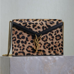 YSL Cassandra Medium leopard print Chain Bag