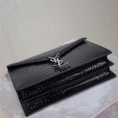 YSL Cassandra Medium Alligator Pattern Chain Bag