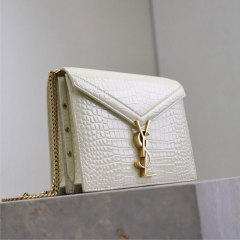 YSL Cassandra Medium Alligator Pattern Chain Bag