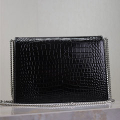 YSL Cassandra Medium Alligator Pattern Chain Bag