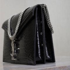 YSL Cassandra Medium Alligator Pattern Chain Bag