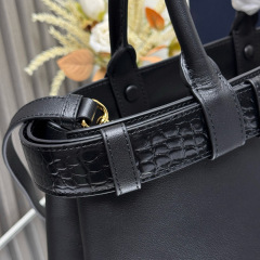 Prada Buckle small leather handbag with Crocodile belt