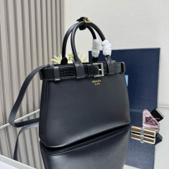 Prada Buckle small leather handbag with Crocodile belt