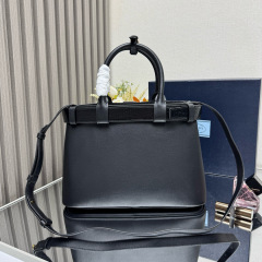 Prada Buckle small leather handbag with Crocodile belt