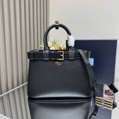 Prada Buckle small leather handbag with Crocodile belt