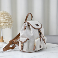 MIU MIU Canvas and Leather Backpack