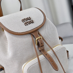 MIU MIU Canvas and Leather Backpack