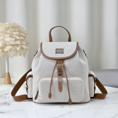 MIU MIU Canvas and Leather Backpack