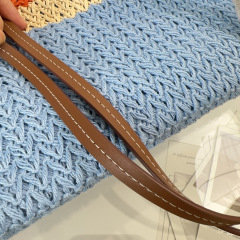 MIU MIU Raffia-effect Woven Tote Bag