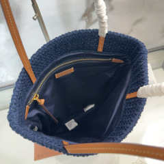 MIU MIU Raffia-effect Woven Tote Bag