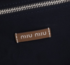 MIU MIU Raffia-effect Woven Tote Bag