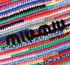MIU MIU Raffia-effect Woven Tote Bag