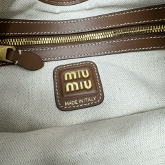 MIU MIU Ivy Canvas And Leather Bag