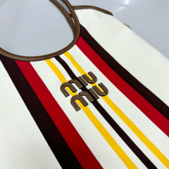 MIU MIU Ivy Canvas And Leather Bag