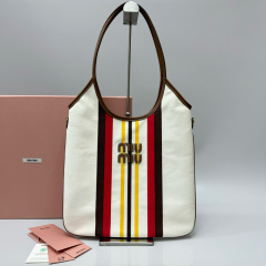 MIU MIU Ivy Canvas And Leather Bag