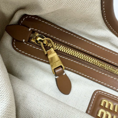 MIU MIU Ivy Canvas And Leather Bag