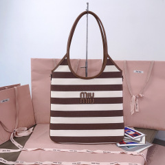 MIU MIU Ivy Canvas And Leather Bag