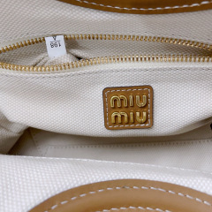 MIU MIU Ivy Canvas And Leather Tote Bag