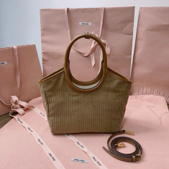 MIU MIU Ivy Canvas And Leather Tote Bag