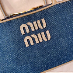 MIU MIU Beau Canvas and Leather bag